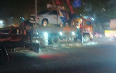 Mobil Operasional PLN Tabrak Tiang Listrik di Medan, Tidak Ada Korban Jiwa
