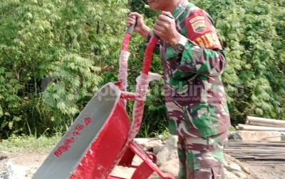 Kodim 0207/SML Mulai Bangun Jembatan Beton di Bayu Muslimin Simalungun, Progres Capai 17,95 Persen